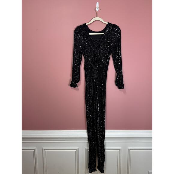 Show Me Your Mumu Kitty Catsuit in Midnight Glitz Black Size Small - Picture 7 of 8